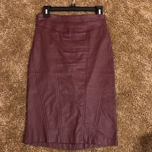 Burgundy knee length Skirt